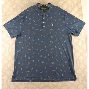 William Murray Golf Tito's Handmade Vodka Texas Print Polo Shirt XLarge